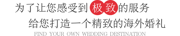 为了让您感受到极致的服务，给您打造一个精致的海外婚礼